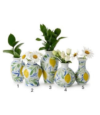 Two's Company Hand-Painted Mini Lemon Vases