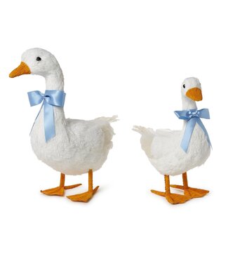 Two's Company Goose with Bow