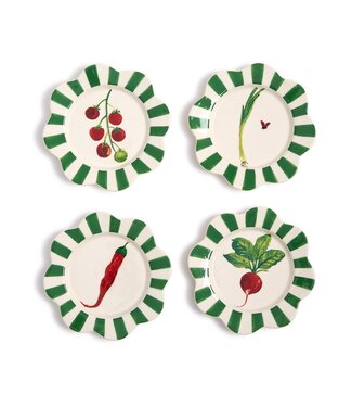 Two's Company Vegetable Tidbit Plates Set of 4