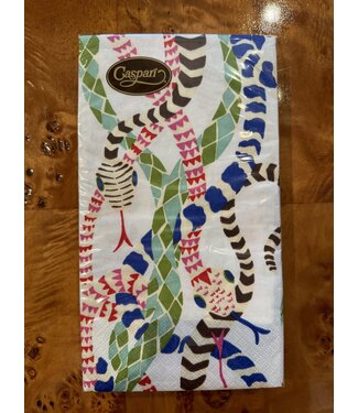 Caspari Serpentine White Guest Towel