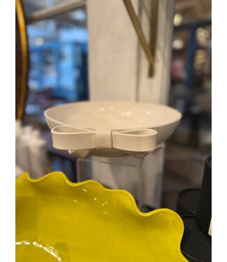 Bradley Alpaugh Friedrichs Round White Bowl with Bow