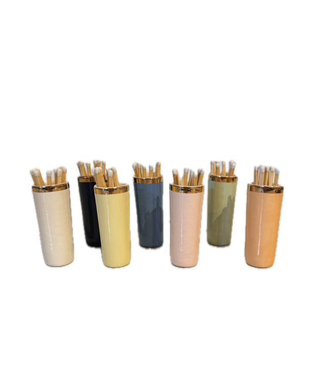 Solid Match Holder/ Striker with Gold Accent