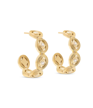 Capucine de Wulf Monique Hoop Earrings in Gold/Cubic Zirconia