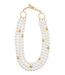 Berry & Bead Triple Strand Necklace, 18"+2'' - Pearl