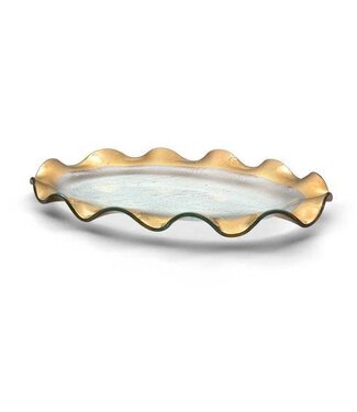 Annie Glass Oval Ruffle Platter 14 1/2 x 9 1/2''