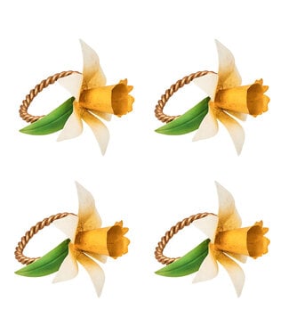 Juliska Meadow Walk Daffodil Napkin Ring, Set/4
