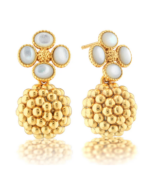 Capucine de Wulf Berry Clover Drop Earrings - Mother of Pearl