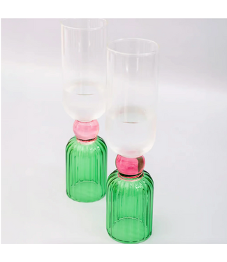 Bando Tipsy Turvy Bar Glass Set, Red (2)