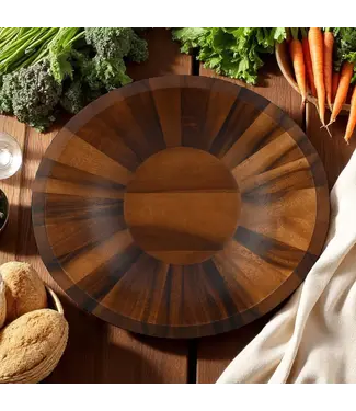 Arthur Court Munich Pattern Large Acacia Wood Salad Bowl