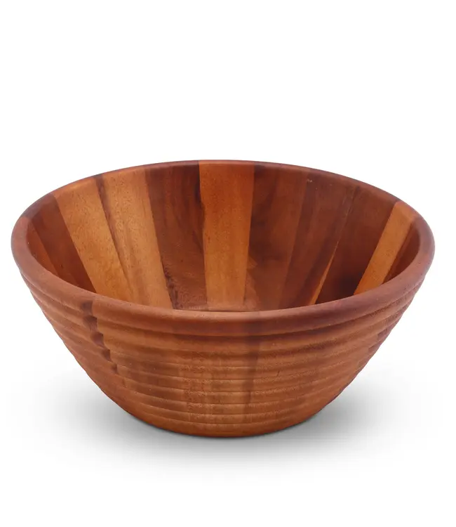 Bee Hive Style Wooden Acacia Salad Bowl Large