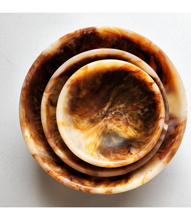 Tiger Hand Poured Resin Bowls - Set of 3