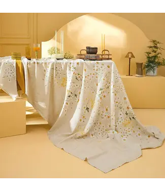 Garnier Thiebaut Daisy Chanvre Tablecloth 61'' x 120''