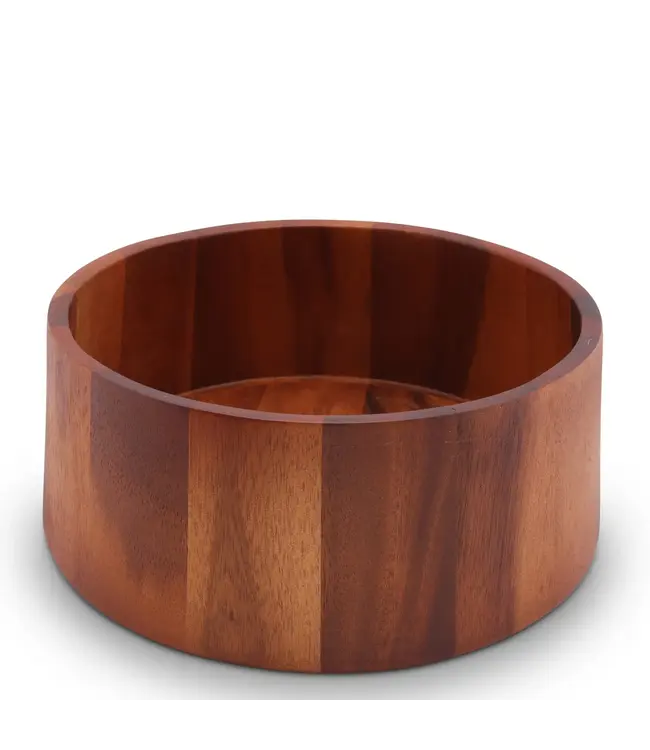 Tulip Shape Acacia Wood Salad Bowl Large