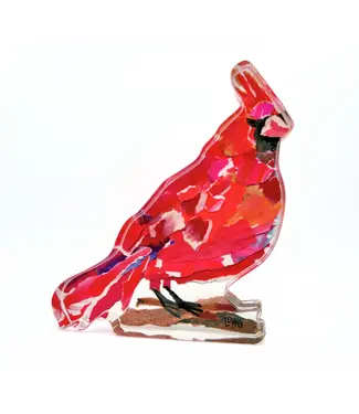 Lauren Dunn Visiting Cardinal Acrylic Block