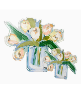 Lauren Dunn White Tulips Acrylic Bloom Block
