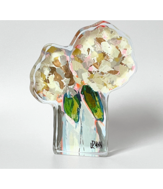 Lauren Dunn Two Hydrangea Blooms Acrylic Block