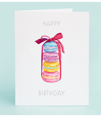 Taylor Paladino Macarons With Ribbon "Happy Birthday"