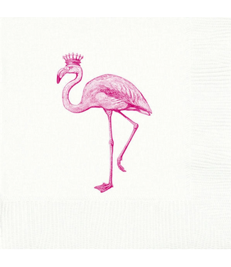 Alexa Pulitzer Royal Flamingo Cocktail Napkins - WHITE