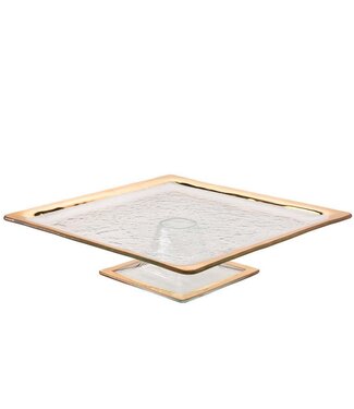 Annie Glass Roman Antique Square Cake Plate