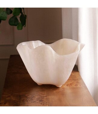 Beatriz Ball RESIN Alabaster Ice Bucket (White Swirl)
