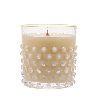Anna von Lipa Hobnail Candle Crystal with Raspberry