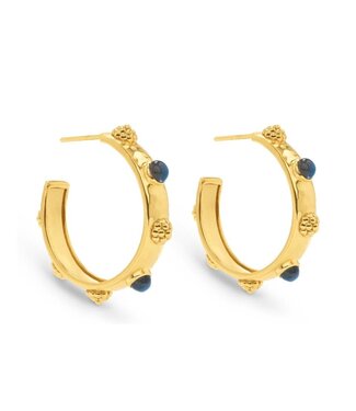 Capucine de Wulf Cleopatra Hoop Earrings - Gold/Blue Labradorite
