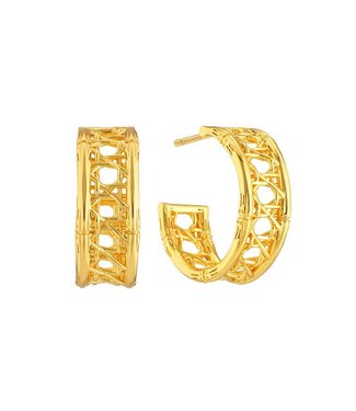 Capucine de Wulf Veranda Caning Medium Hoop Earrings - Gold