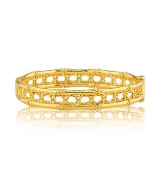 Capucine de Wulf Veranda Caning Hinged Bangle, S/M - Gold