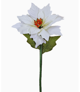 Flora Bunda Inc 15" Artificial Faux Poinsettia with Stem