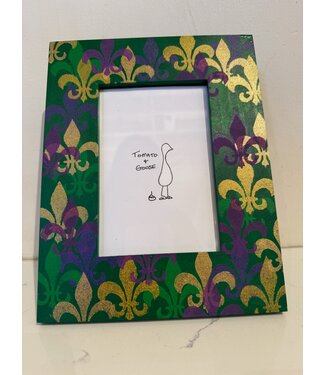 Tomato + Goose Mardi Gras Fleur De Lis Damask