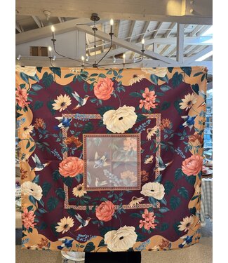 Subienda Home Mahjong Tablecloth Burgundy Bloom