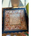 Mahjong Scalloped Tablecloth Burgundy Bloom