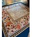 Mahjong Scalloped Tablecloth Burgundy Bloom
