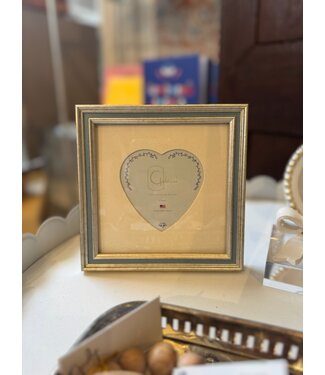Galassi Silver with Channel Heart Mat 3 x 3 Frame