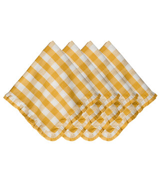 Juliska Gingham Ruffle Napkin Set/4 - Sunshine