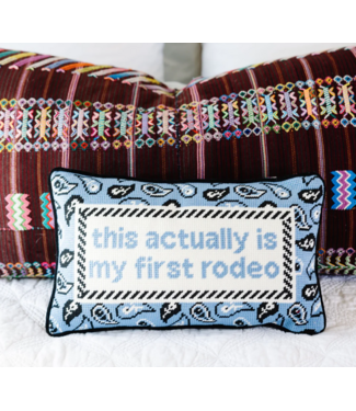 Furbish First Rodeo Needlepoint Pillow