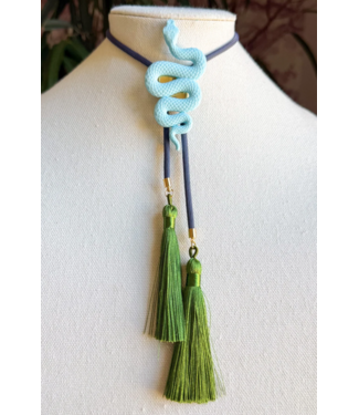 Rahya Jewelry Design Snake Bolo Baby Blue with Storm Blue & Olive
