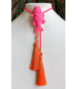 Rahya Jewelry Design Fish Bolo Flamingo Pink with Neon Pink & Orange