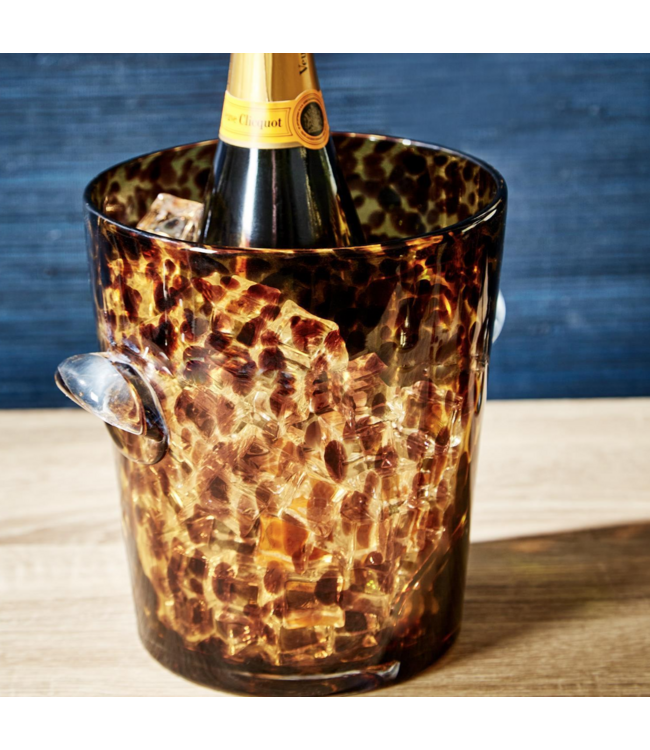 Glass Tortoise Print Ice Bucket
