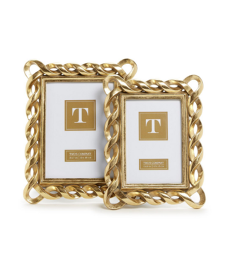 Two's Company Gold Ribbon Photo Frame 4x6