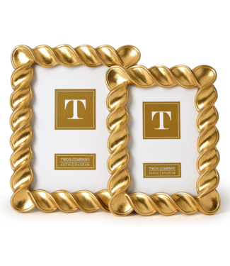 Two's Company Twist Gold Leaf Frames