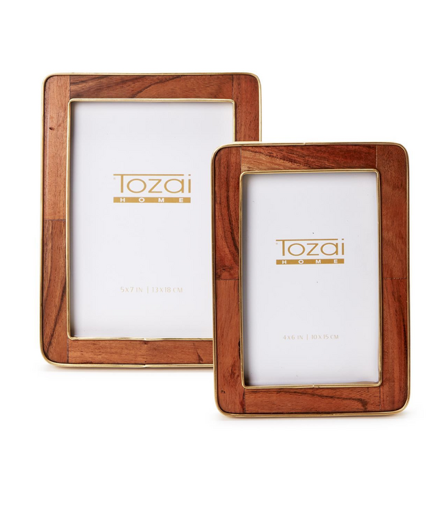 Wood Round Edge with Brass Frame