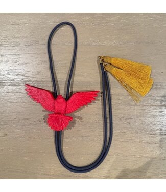 Rahya Jewelry Design Eagle Bolo Candy Red with Storm Blue & Golden Yellow