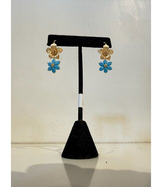 Laura McClendon Flower Ear withTurquoise Flower