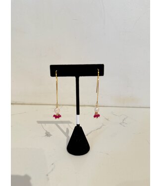 Laura McClendon Pearl Drop with Red Beads