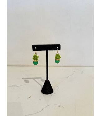 Laura McClendon Green Wire Wrapped Earring
