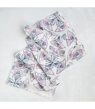The Mended Company Sarong - Ivory Voile - Mosaic, Navy & Lilac