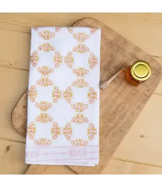 The Mended Company Tea Towel - Honeybees - Rose