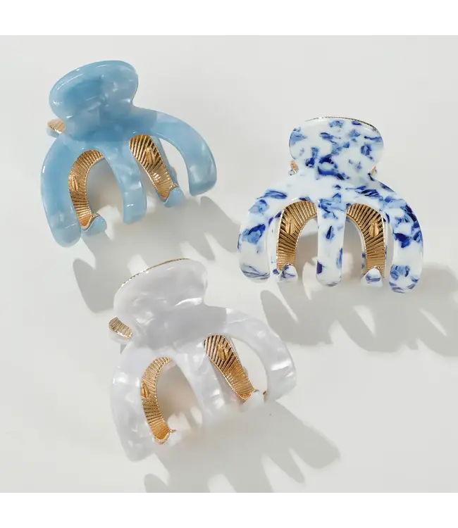 Jade Coastal Octopus Metal Claw Clip - Small