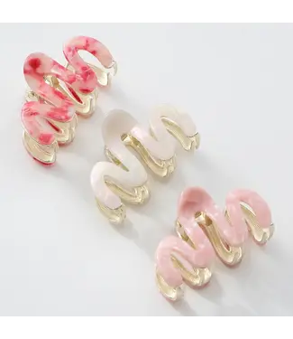 Adorro Willow Mini Rosé Metal Squiggle Claw Clip - Mini